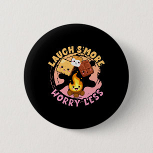 Laugh S'more Worry Less Weekend Clamping Children  2 Inch Round Button