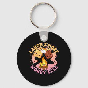 Laugh S'more Worry Less Weekend Clamping Children  Keychain
