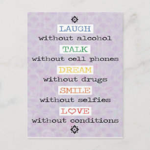 Laugh, Talk, Dream, Smile, Love Postcard