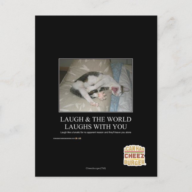 Laugh & The World Laughs With You Postcard (Front)