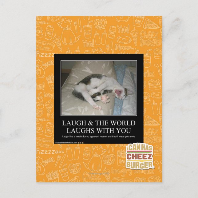 Laugh & The World Laughs With You Postcard (Front)