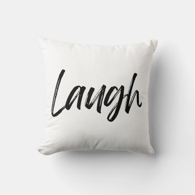 Laugh Throw Pillow (Front)
