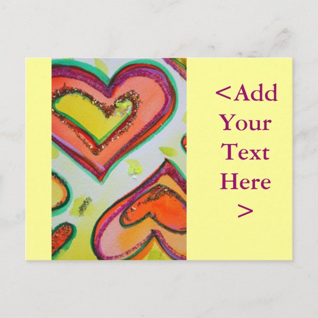 Laugh Two Hearts Postcard (Front)