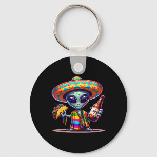 Laugh With Aliens Tacos And Beer Cinco De Mayo Fie Keychain