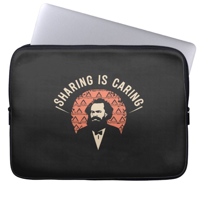 Laugh with Karl Marx Memes - Sharing Is Caring Laptop Sleeve (Front)