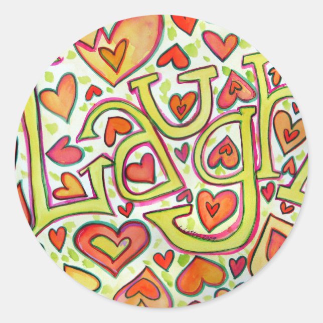 Laugh Word Art Stickers (Front)