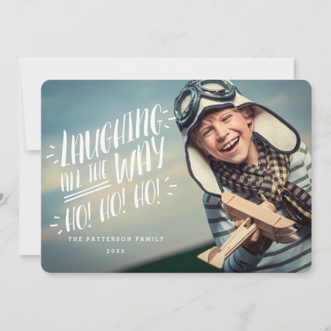 Laughing all the Way Joyful Photo Card (Front)