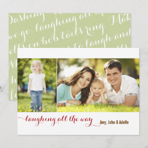 Laughing all the Way Sage 2 Photo Holiday Card