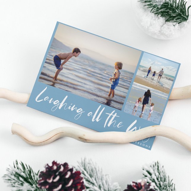 Laughing All Way Beach Photo Carte de vacances (Laughing All the Way Beach Photo Holiday Card)