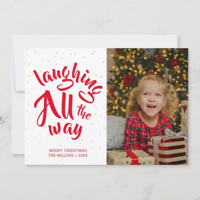 Laughing All Way Carte de Noël photo de vacances (Devant)