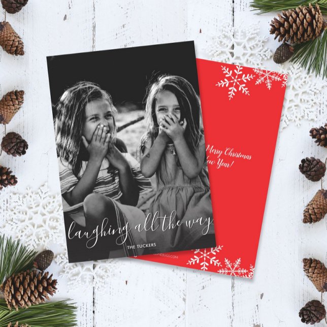 Laughing All Way Overlay Carte photo de Noël (Créateur téléchargé)