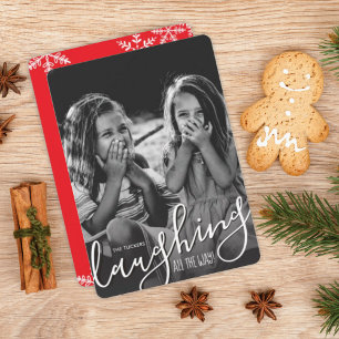 Laughing All Way Overlay Carte photo de Noël