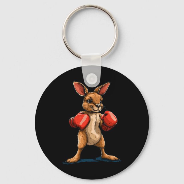 Laughing Boxer Kangaroo For A Fun Fight Vibe  Keychain (Front)