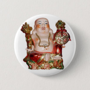 Laughing Buddha Button