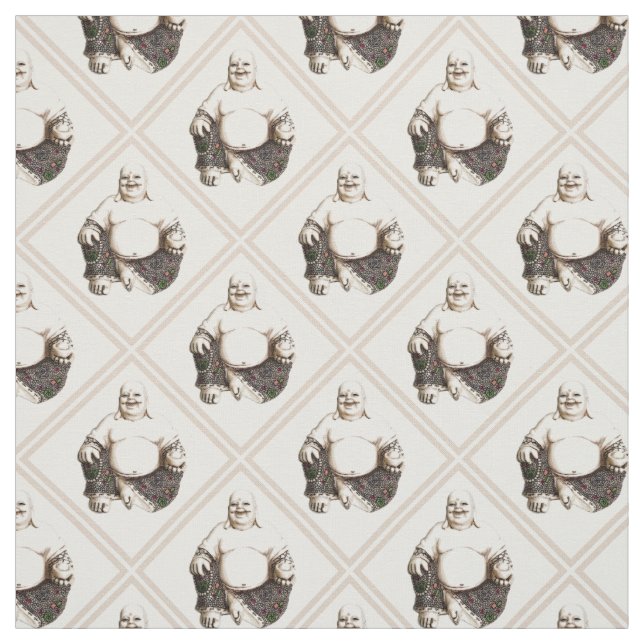 Laughing Buddha diamond pattern Fabric (Swatch)