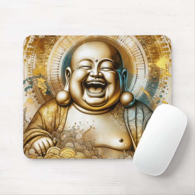 Laughing Buddha Mouse Pad (With Mouse)