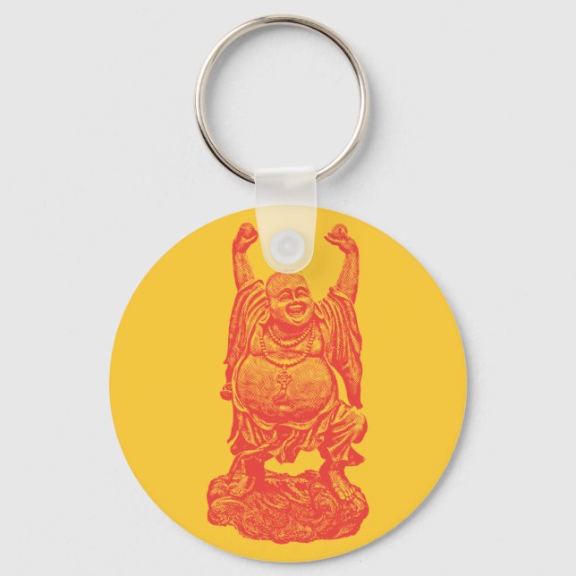 Laughing Buddha (red) Keychain (Front)