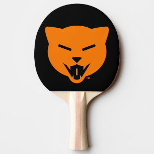 Laughing Cat SmokyKitten Logo - Black and Orange Ping Pong Paddle