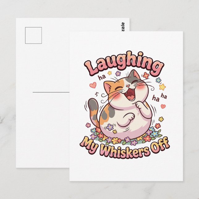  Laughing Cat Whiskers Off Postcard (Front/Back)