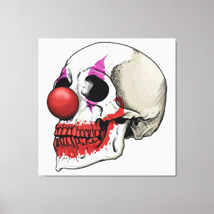 Laughing Clown Skull - Fate Until Death Canvas Print