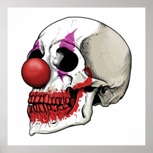 Laughing Clown Skull - Fate Until Death Poster