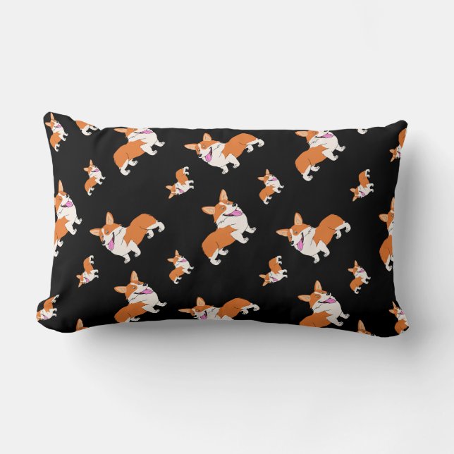 Laughing Corgis Lumbar Pillow (Front)