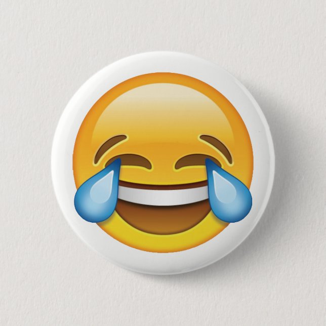 Laughing Crying Tears of Joy emoji 2 Inch Round Button (Front)