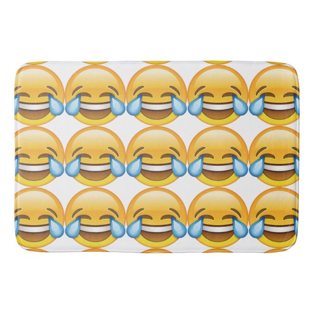 Laughing Crying Tears of Joy emoji Bath Mat (Front)