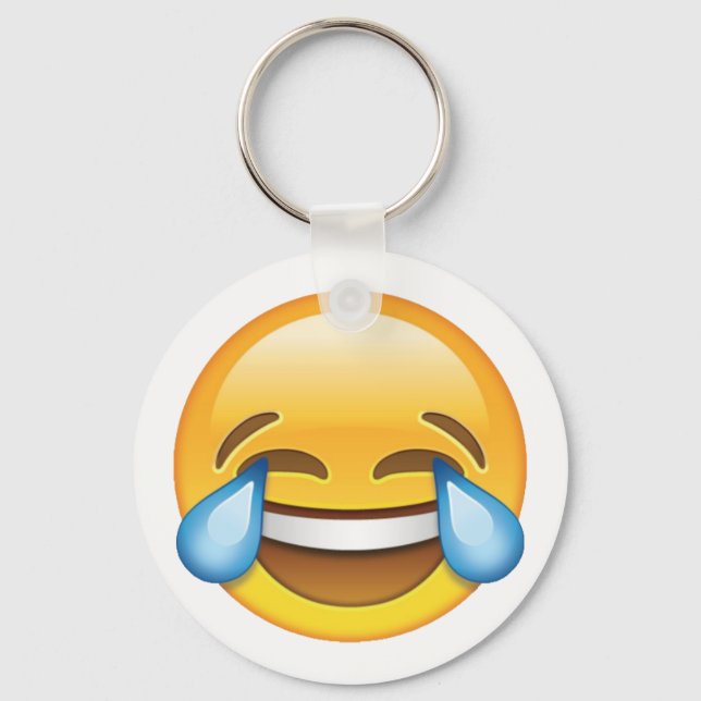 Laughing Crying Tears of Joy emoji Keychain (Front)