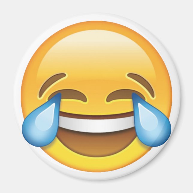 Laughing Crying Tears of Joy emoji Magnet (Front)