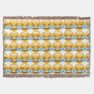 Laughing Crying Tears of Joy emoji Throw Blanket