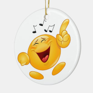 Laughing Dancing Smile Fist Bump Ceramic Ornament