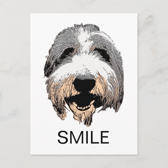 Laughing Dog SMILE Postcard (Front)