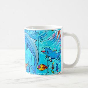 laughing dolphins coffee mug
