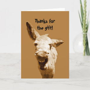 Laughing Donkey Thank You Card