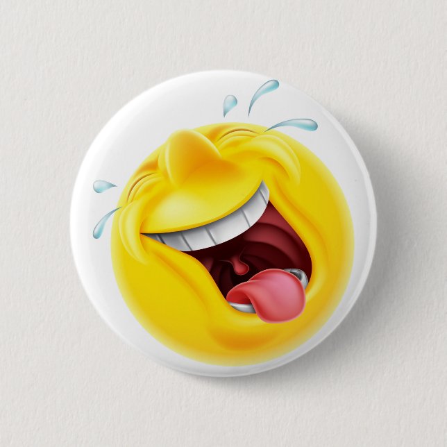 Laughing Emoji Emoticon 2 Inch Round Button (Front)