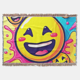Laughing Emoji Splash Party Throw Blanket