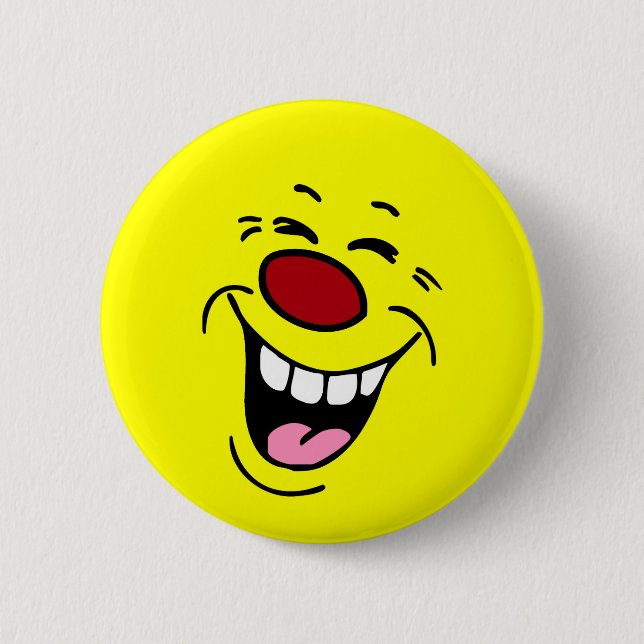 Laughing Face Grumpey 2 Inch Round Button (Front)