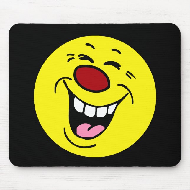 Laughing Face Grumpey Mouse Pad (Front)