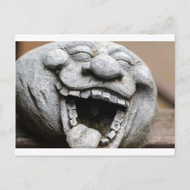 laughing garden gnome of cement postcard (Front)