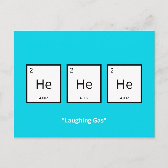 Laughing Gas Helium | Humourous Science Pun  Holid Holiday Postcard (Front)