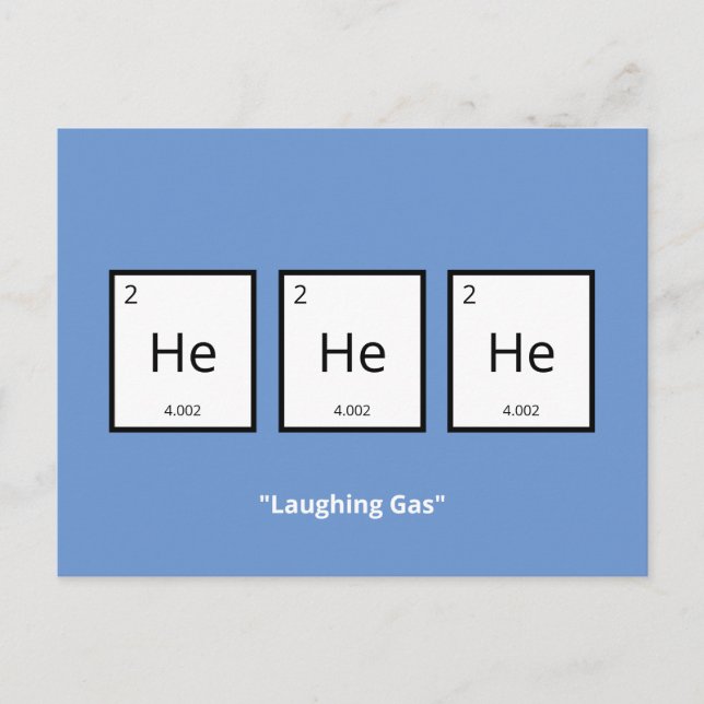 Laughing Gas Helium | Humourous Science Pun Holiday Postcard (Front)