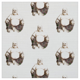 Laughing good luck Buddha pattern Fabric