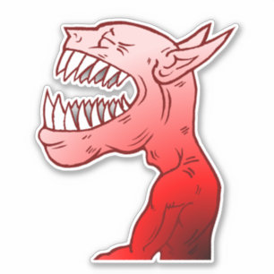 Laughing Halloween Monster Vinyl Sticker