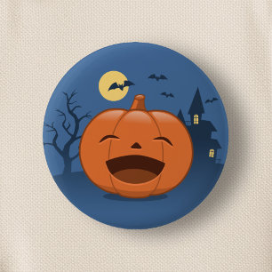 Laughing Halloween Pumpkin 2 Inch Round Button