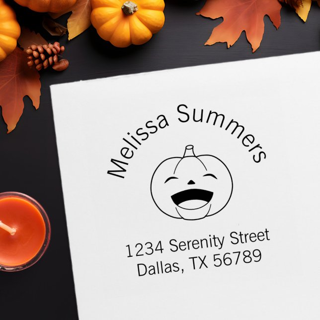 Laughing Halloween Pumpkin Address Self-inking Stamp (Creator Uploaded)