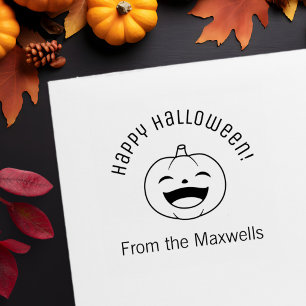 Laughing Halloween Pumpkin Arch Message Self-inking Stamp