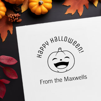 Laughing Halloween Pumpkin Arch Message Self-inking Stamp