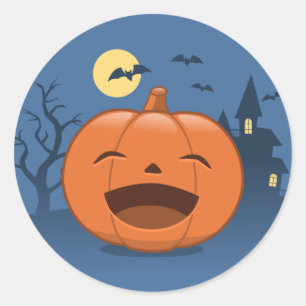 Laughing Halloween Pumpkin Classic Round Sticker