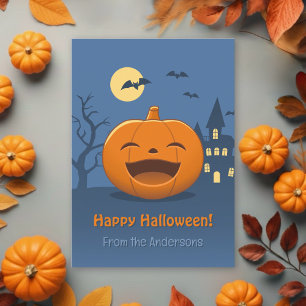 Laughing Halloween Pumpkin from Family Holiday Card